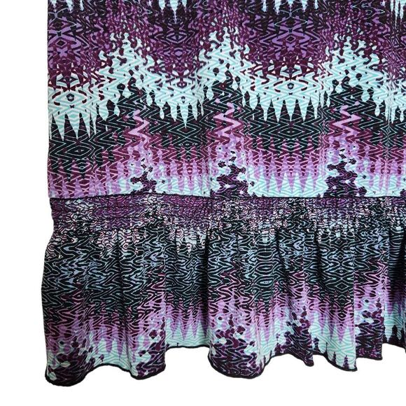 Christopher and Banks Tunic Size XL Purple Blue Black Shirt Top Peplum - Picture 5 of 10